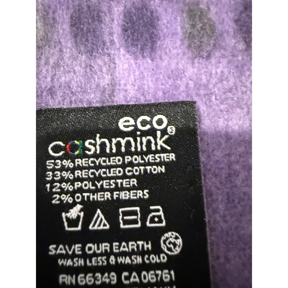 The Paper Store Eco Cashmink Scarf Plum Purple Zig Zag Dotted Made in Germany